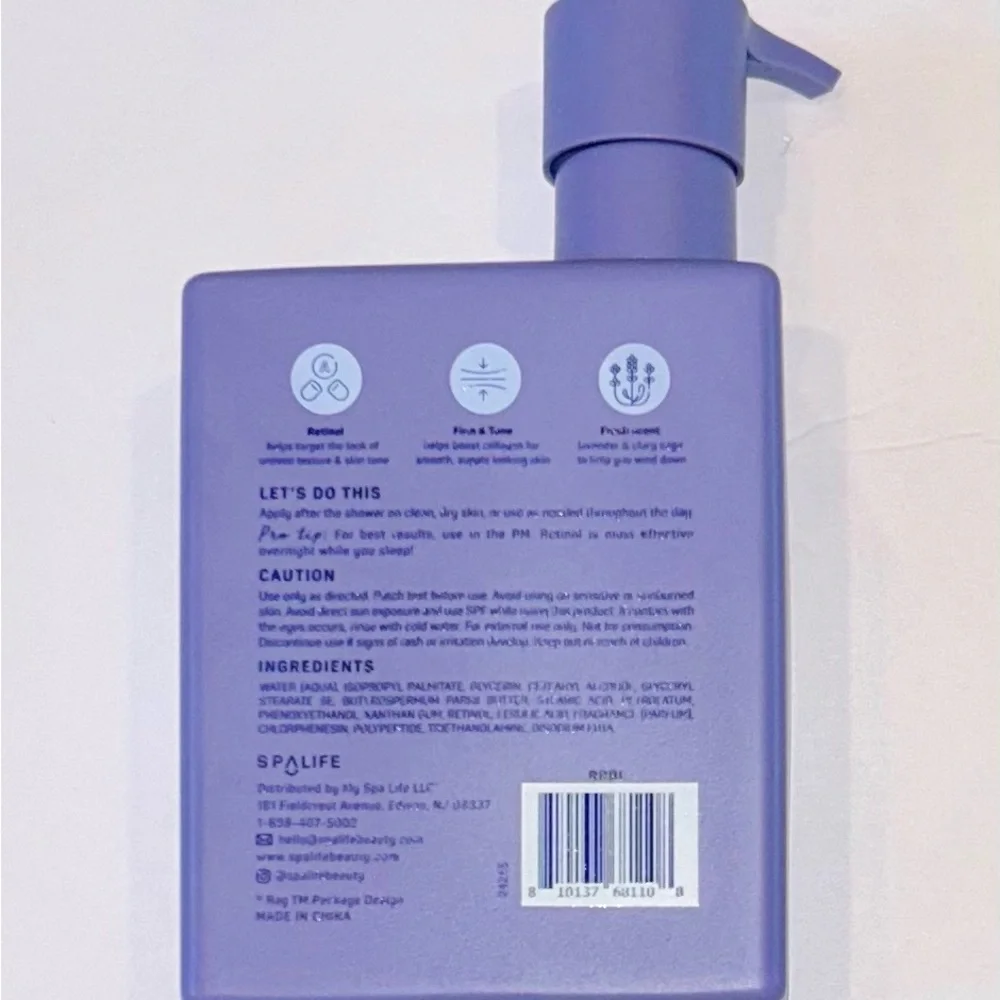 SPALIFE rest and reset retinol lavender and sage body lotion - Picture 3 of 3